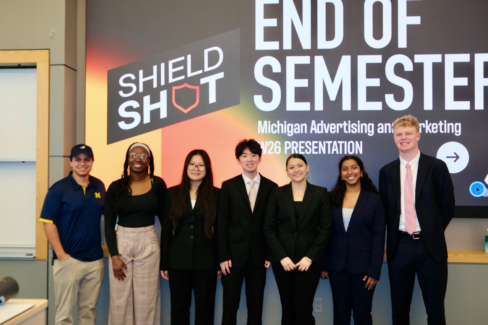 A MAM client team at end-of-semester presentations
